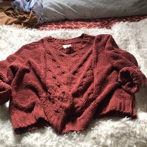 oversized fall sweater crop